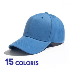 Casquette Baseball bleu ciel polyester 3/4 face sur fond blanc avec marqué quinze coloris
