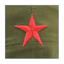 Vue détaillée de l'étoile rouge casquette Che Guevara