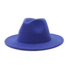 Chapeau Fedora bleu pour personnalisation sur fond blanc