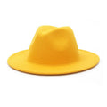 Chapeau Fedora jaune pour personnalisation sur fond blanc