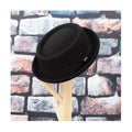 Pork pie noir laine australie galon noir sur porte chapeau